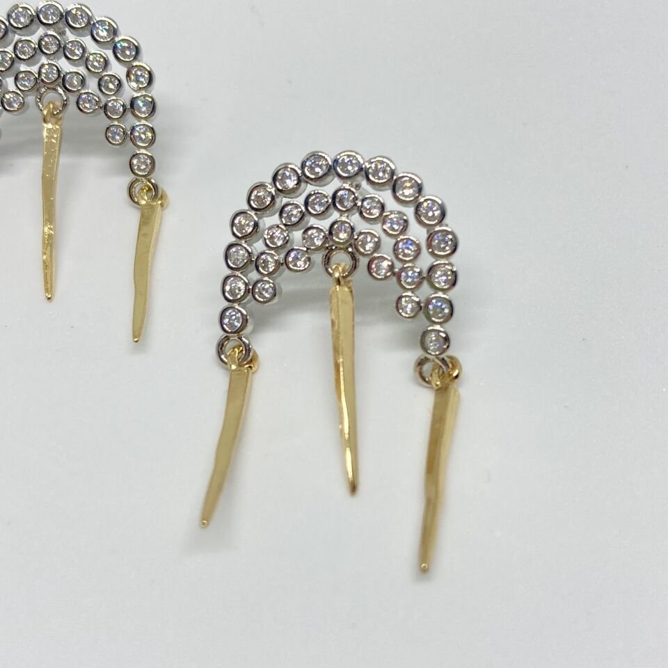 Jewelry 14K Altın Kaplama Tasarım Küpe