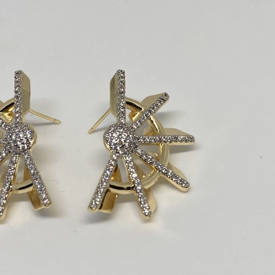Jewelry 14K Altın Kaplama Tasarım Küpe