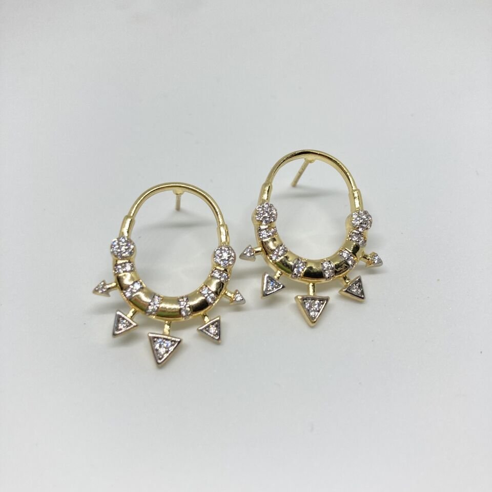 Jewelry 14K Altın Kaplama Tasarım Küpe
