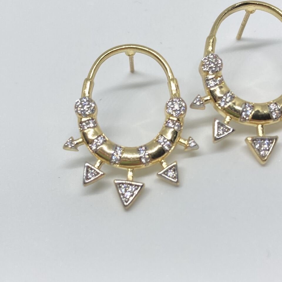 Jewelry 14K Altın Kaplama Tasarım Küpe
