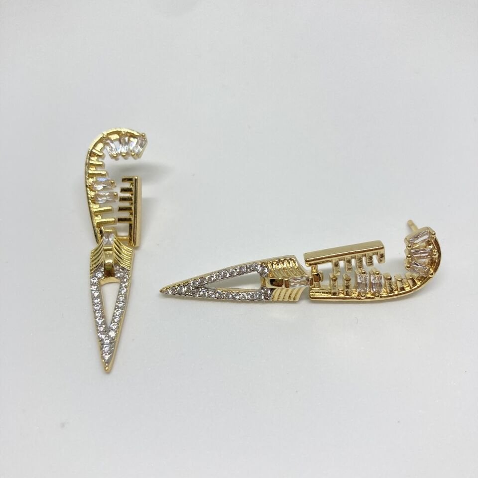 Jewelry 14K Altın Kaplama Tasarım Küpe