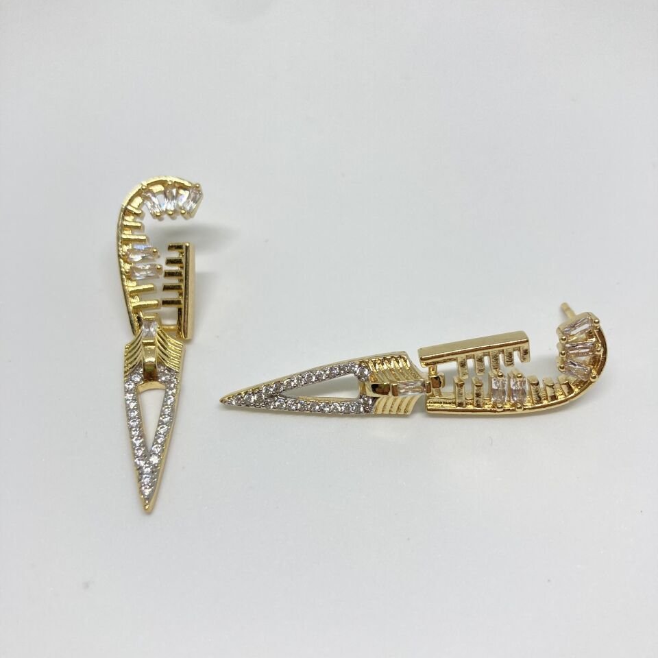Jewelry 14K Altın Kaplama Tasarım Küpe