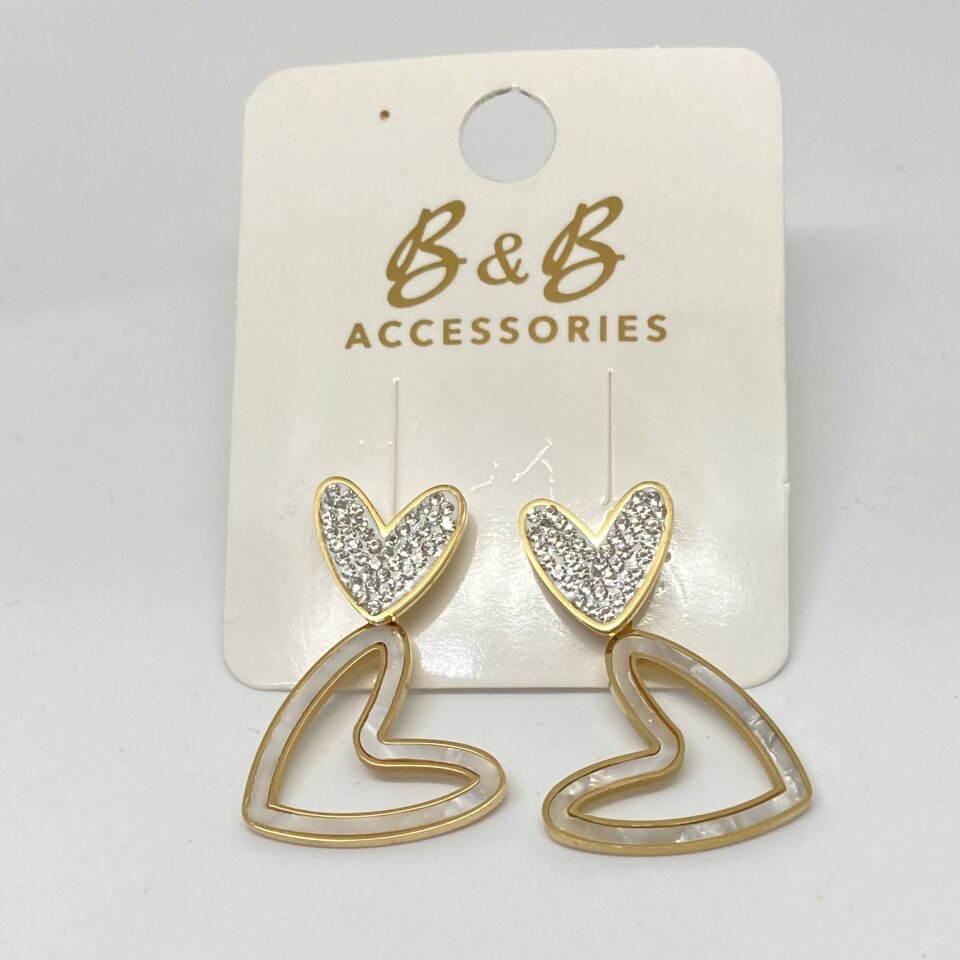 Çelik Küpe Kalp