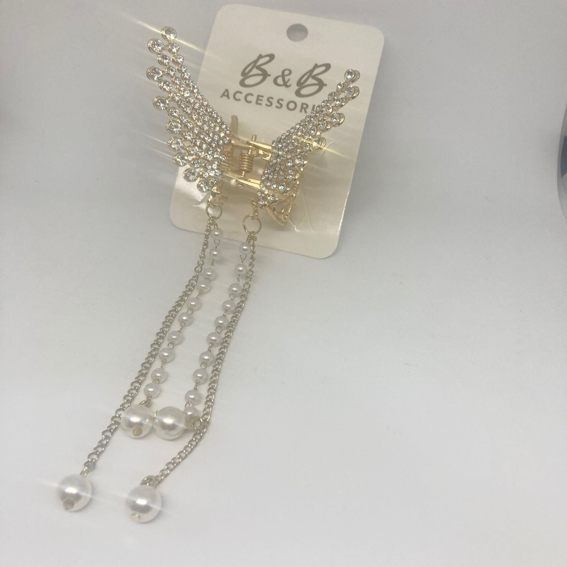 Taşlı Sallantılı İncili Mandal Metal Toka