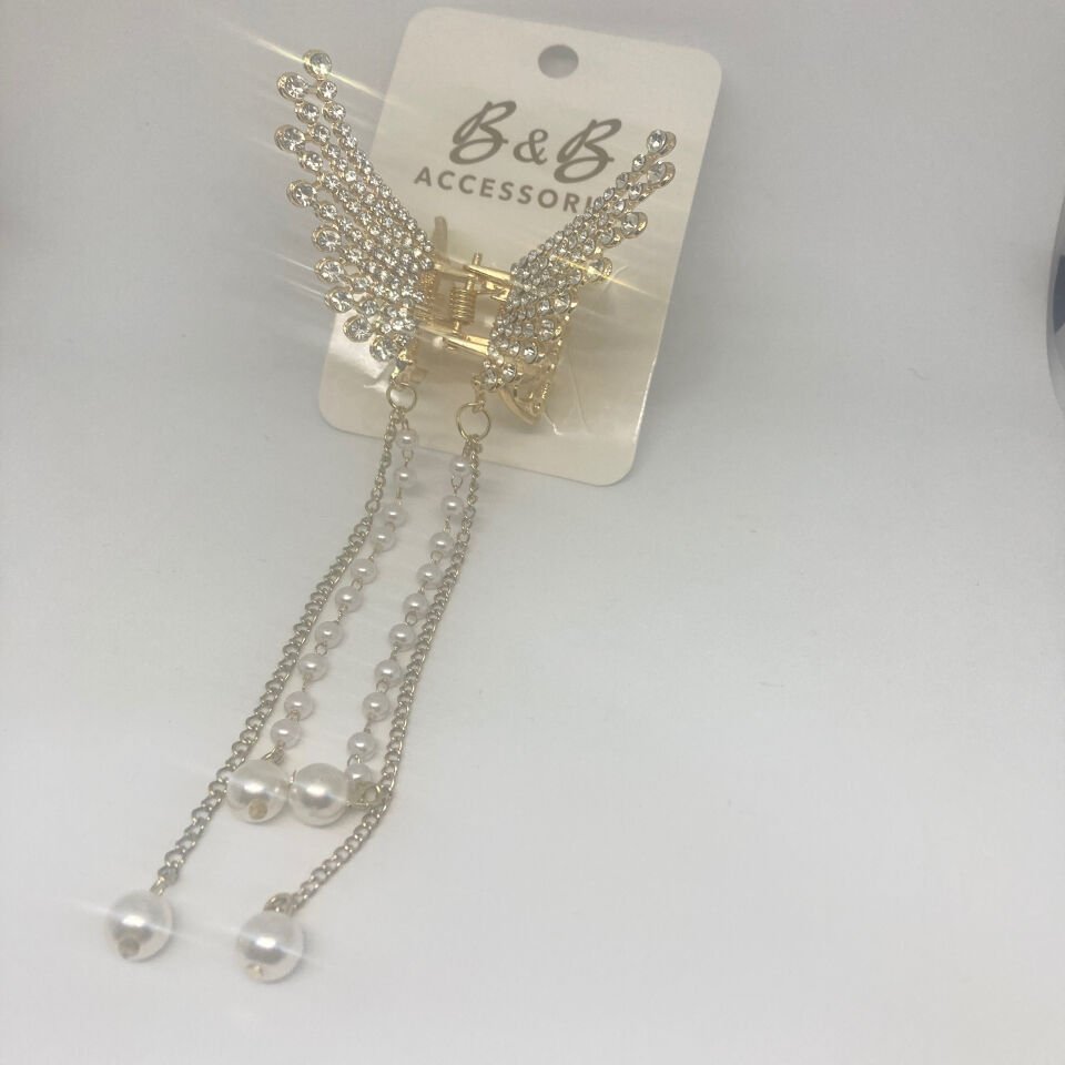 Taşlı Sallantılı İncili Mandal Metal Toka