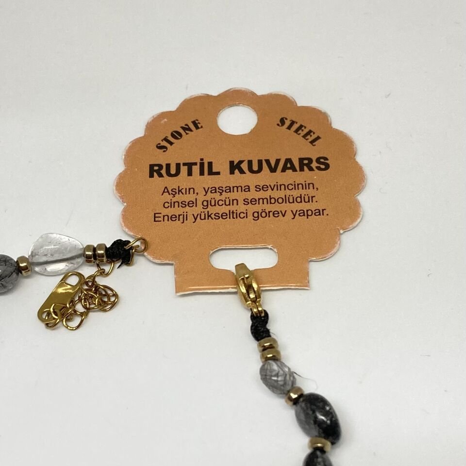 Rutil Kuvars Doğal Taş Bileklik