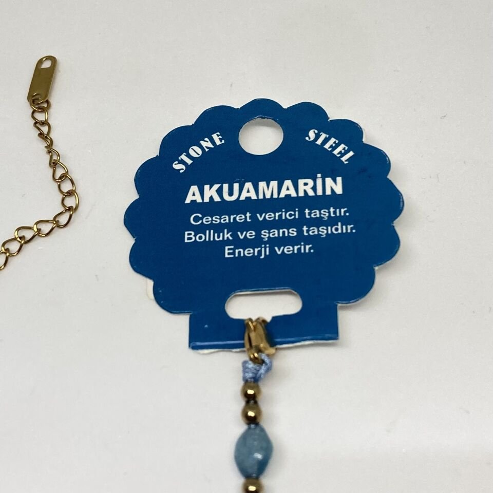 Akuamarin Doğal Taş Bileklik