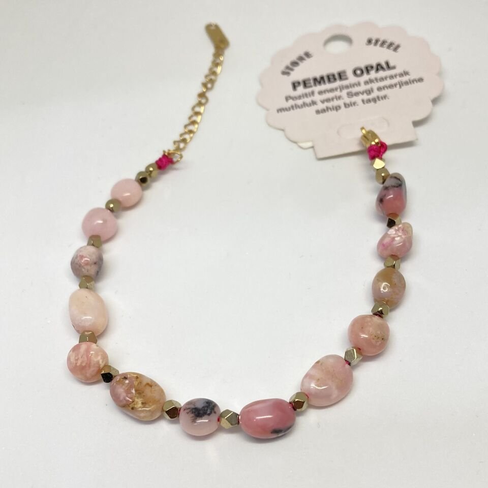 Pembe Opal Taş Bileklik