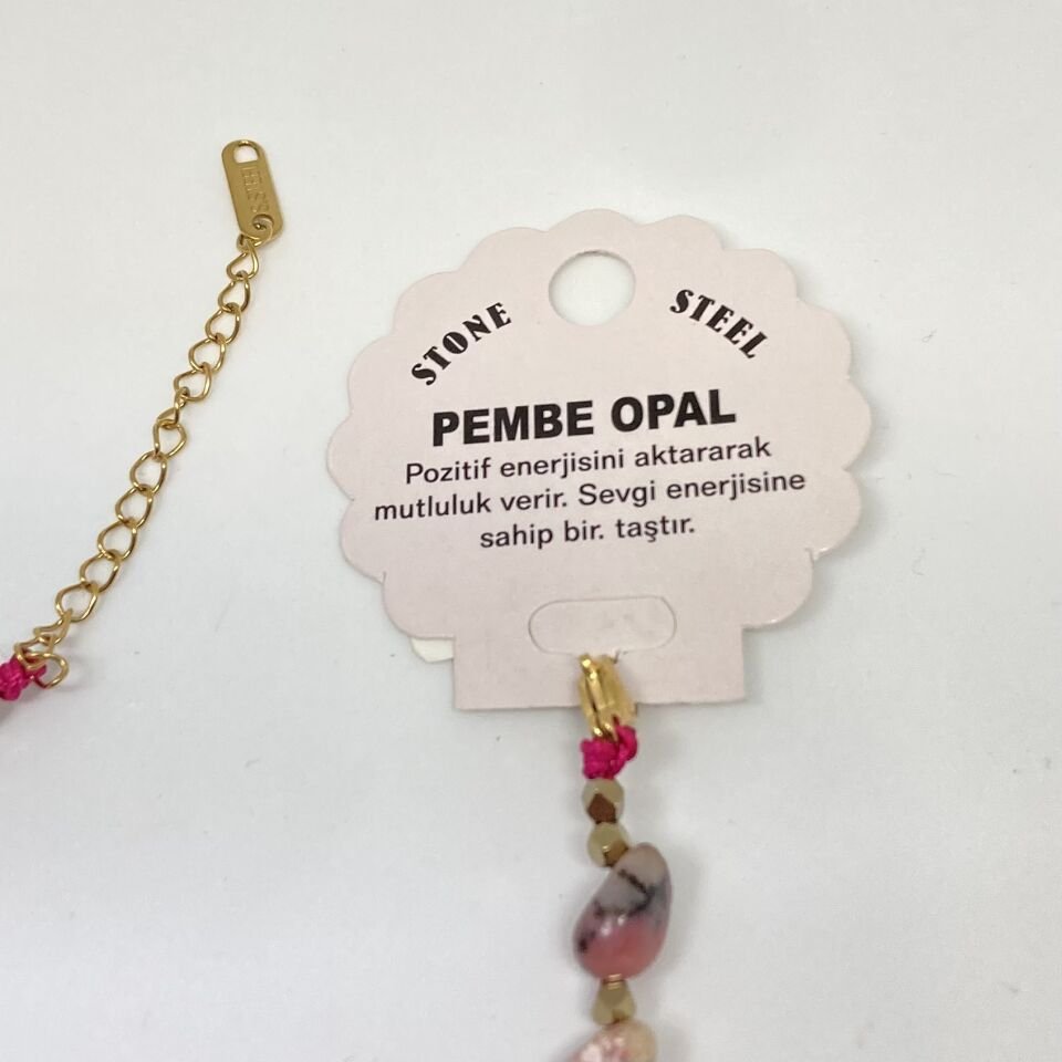 Pembe Opal Taş Bileklik