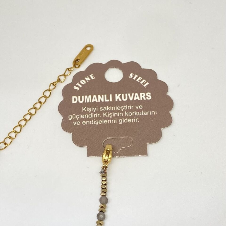 Dumanlı Kuvars Doğal  Taş Bileklik