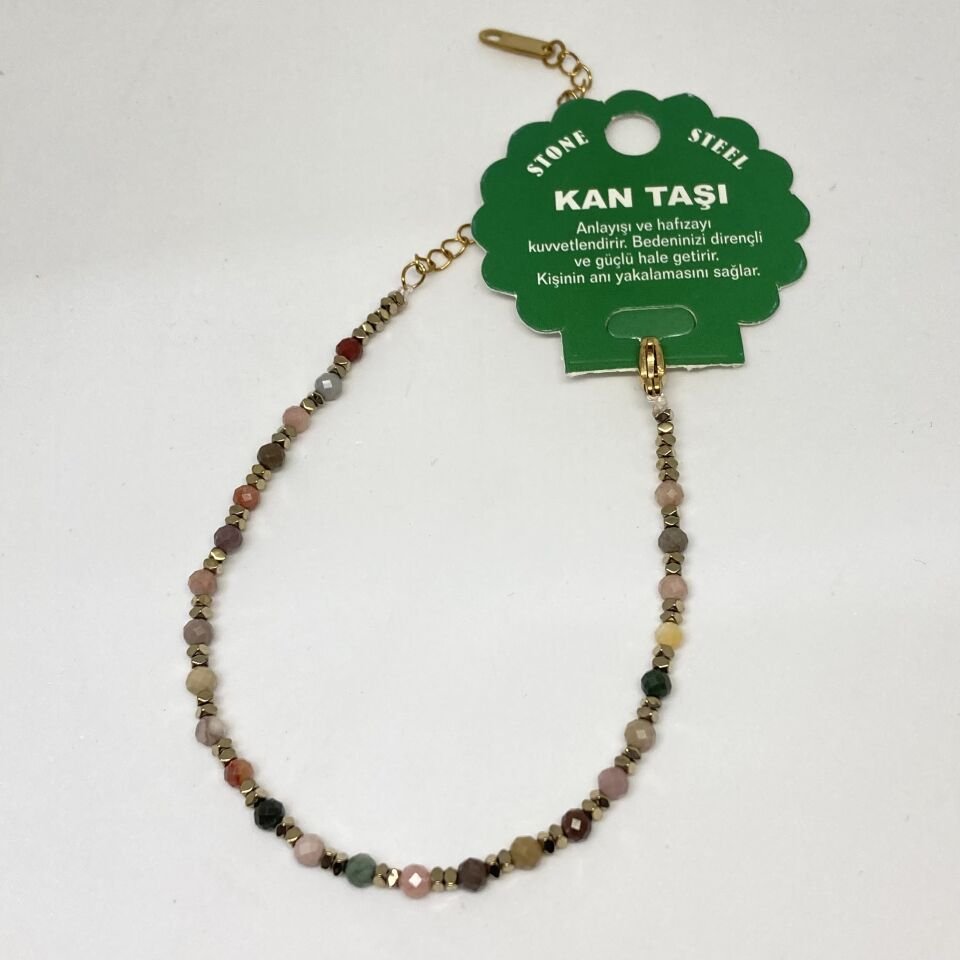 Kan Taşı Doğal  Taş Bileklik