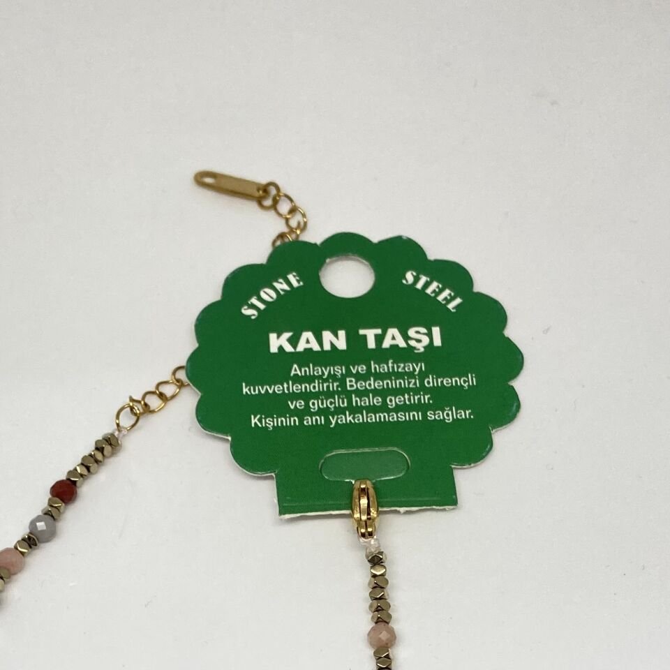 Kan Taşı Doğal  Taş Bileklik
