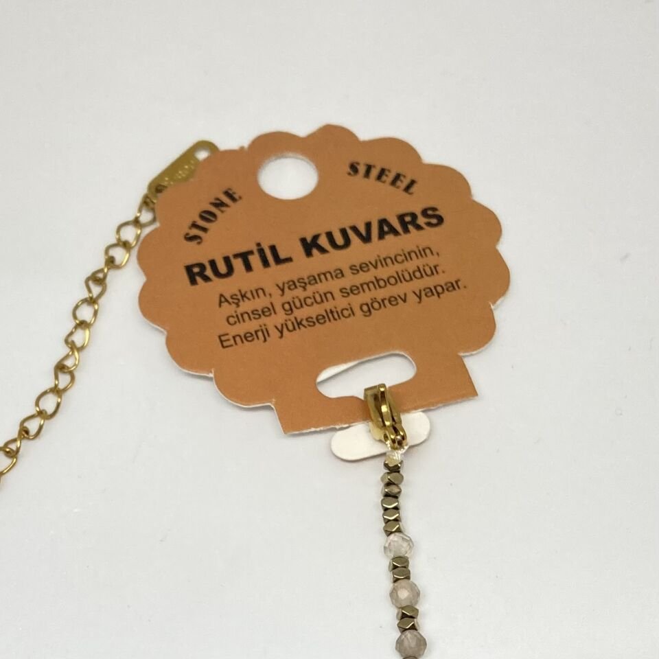 Rutil Kuvars Doğal  Taş Bileklik