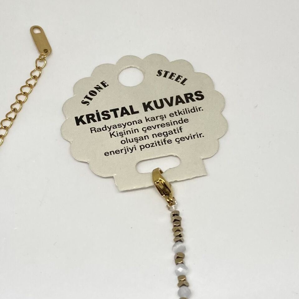 Kristal Kuvars Doğal  Taş Bileklik
