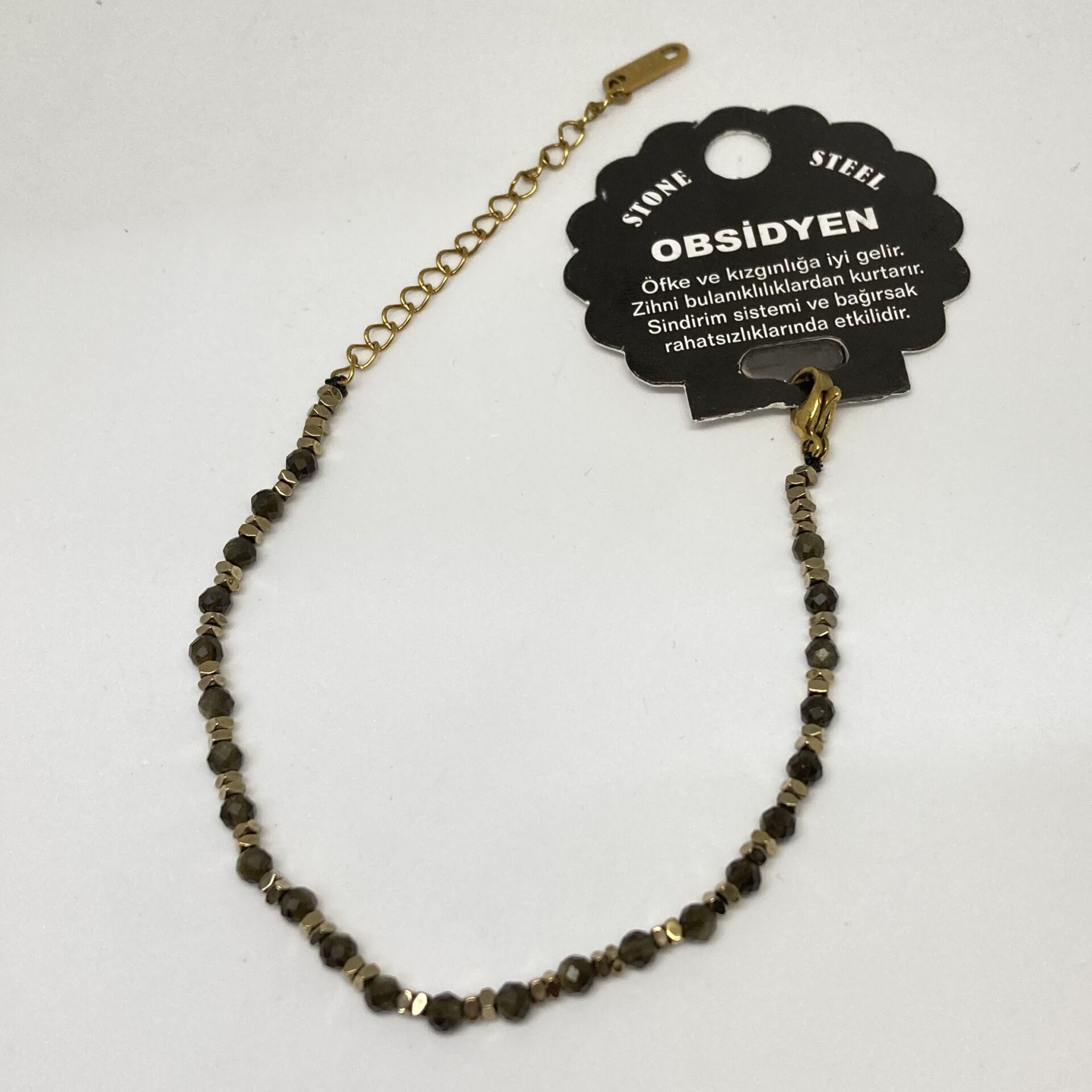 Obsidyen Doğal  Taş Bileklik