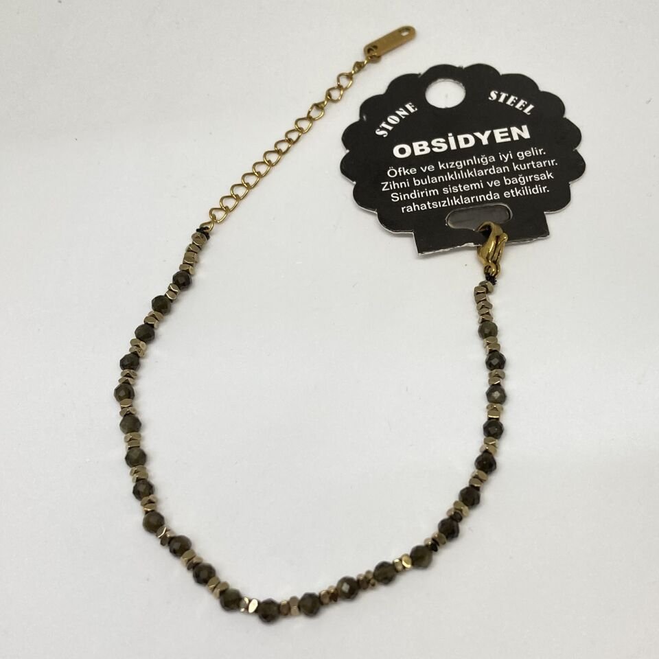 Obsidyen Doğal  Taş Bileklik