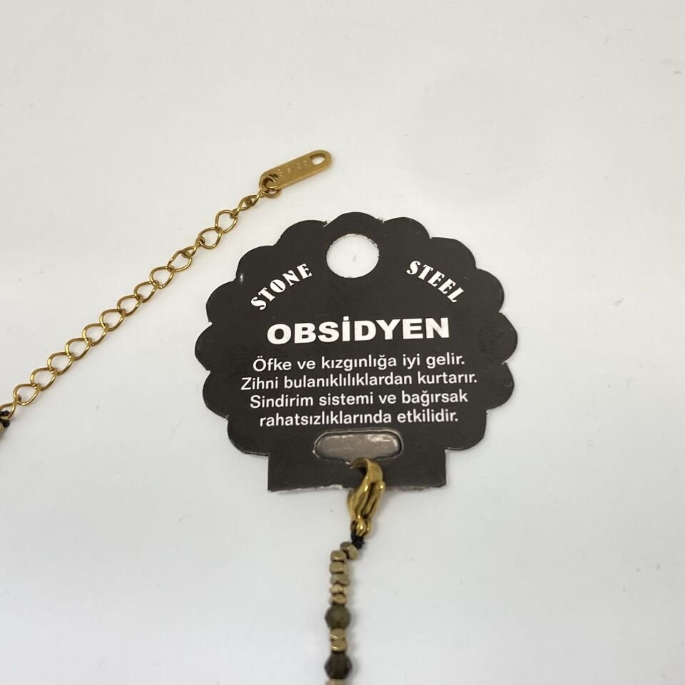 Obsidyen Doğal  Taş Bileklik