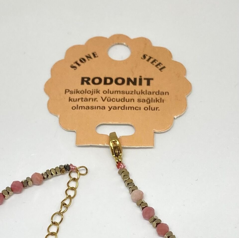 Rodonit Doğal Taş Bileklik