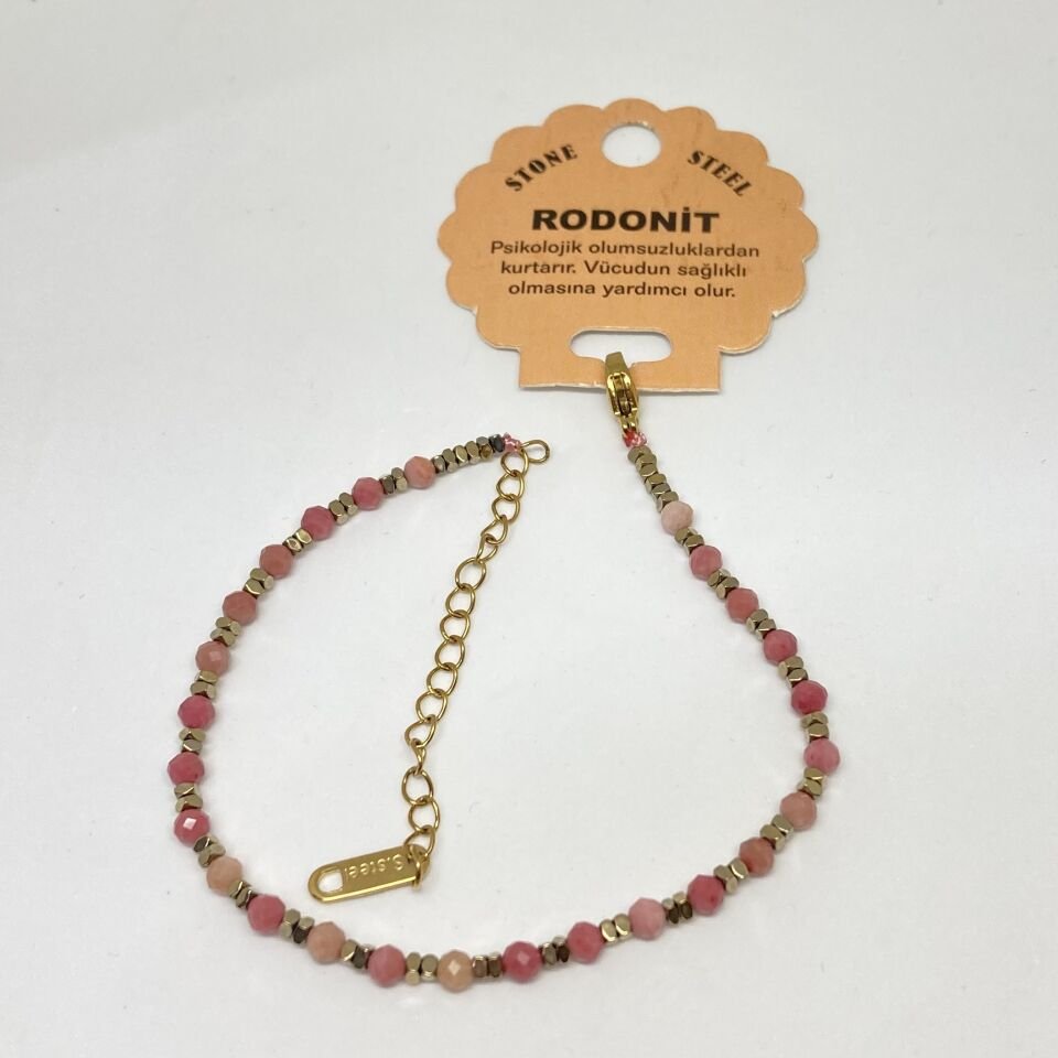 Rodonit Doğal Taş Bileklik