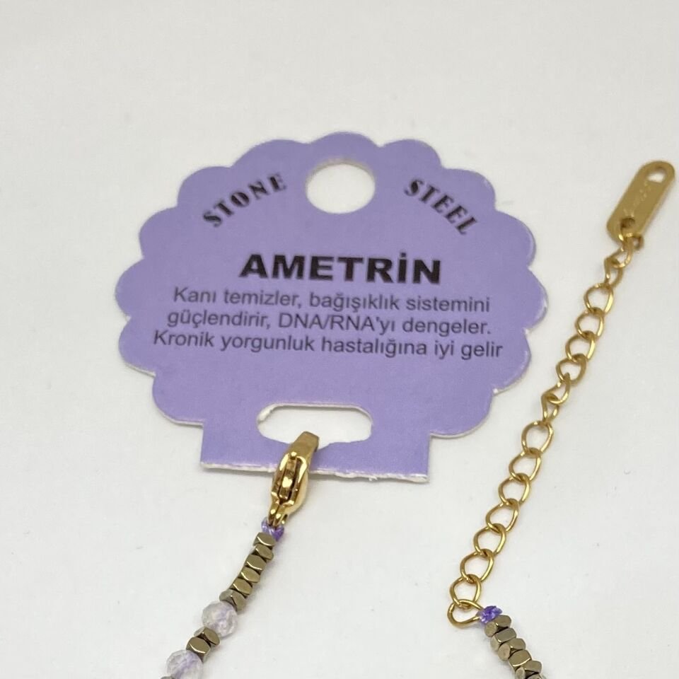 Ametrin Doğal Taş Bileklik